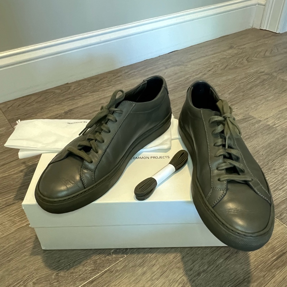 Common Projects Achilles Low Olive Green Leather Sneakers Women’s 39